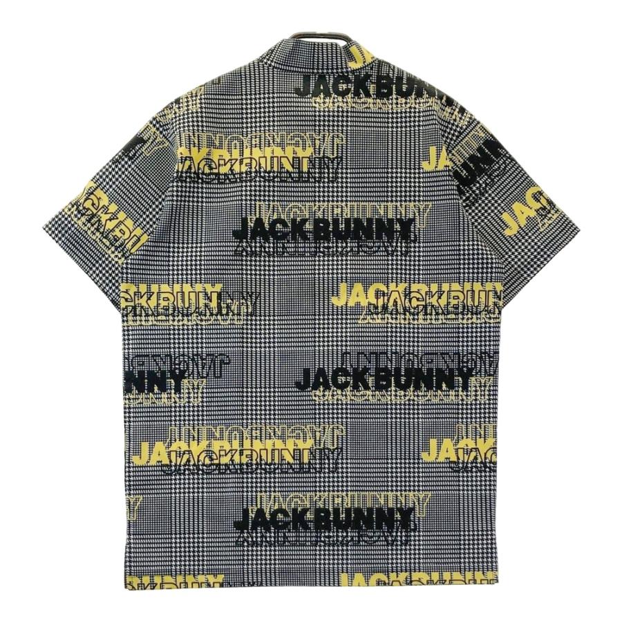 JACK BUNNY ジャックバニー ハイネック 半袖Tシャツ 千鳥総柄 ブラック