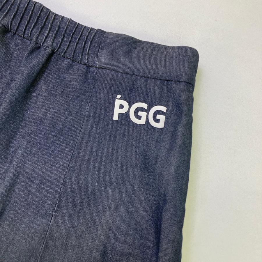 PGG PEARLY GATES パーリーゲイツ  プリーツ切替 ミドルスカート デニム  ネイビー系 1 ゴルフウェア レディースの画像