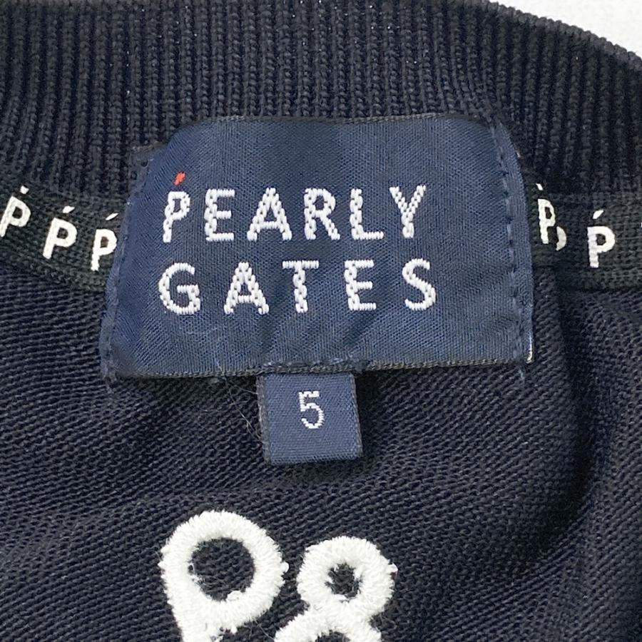 パーリーゲイツ　 ニット　セーター　紺　ネイビー　5 L〜XL相当　美品 PEARLY GATES パーリーゲイツ カシミヤ ニットセーター ネイビー系 0