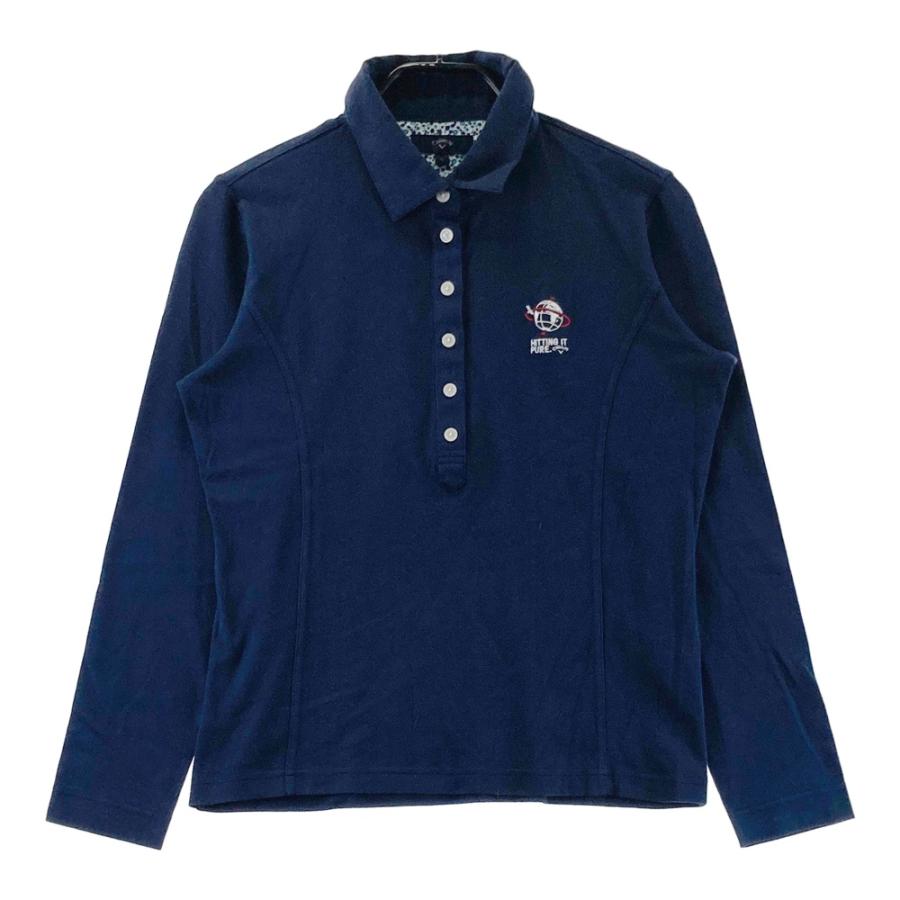 新品　タグ付　ローカルゴルフ　長袖ポロシャツ　ビックプリント M/L ネイビー CALLAWAY キャロウェイ 長袖ポロシャツ ネイビー系 L ゴルフウェア