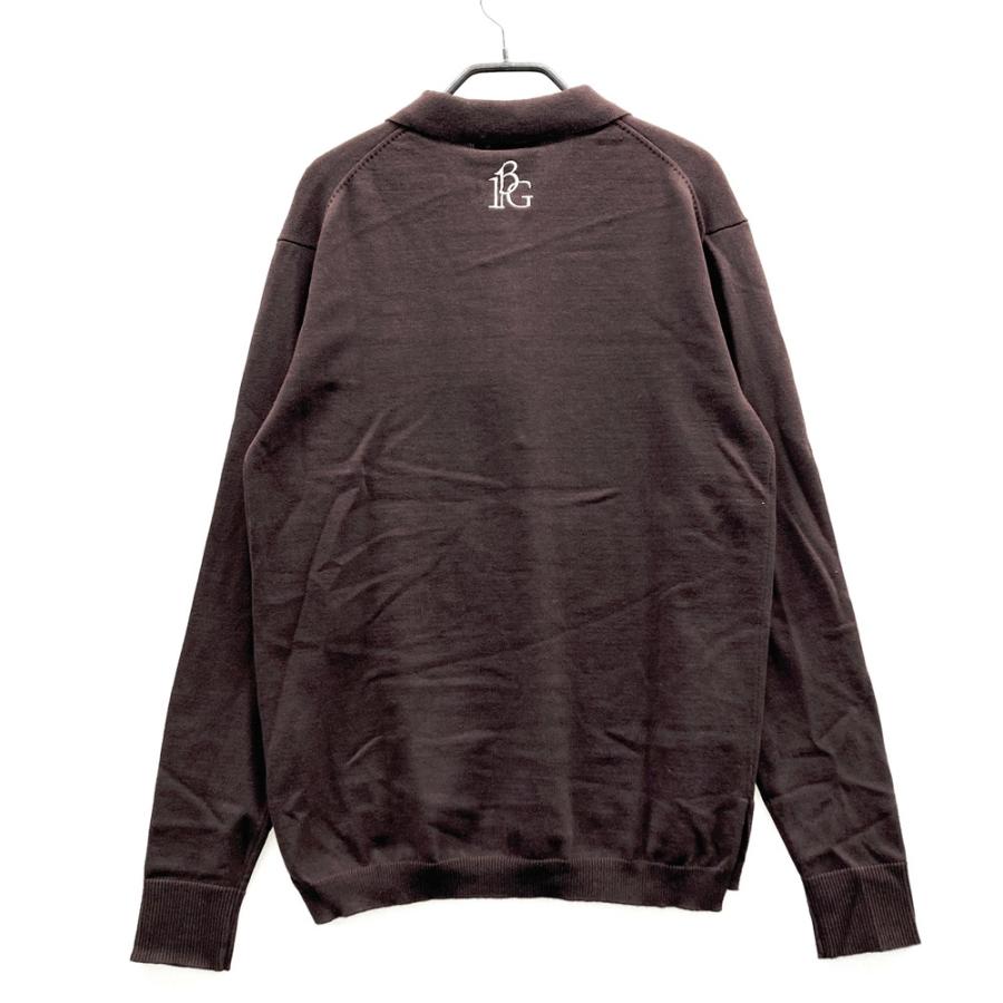 1PIU1UGUALE3 GOLF GRK034 長袖ポロシャツ ブラウン系 4 ゴルフウェア