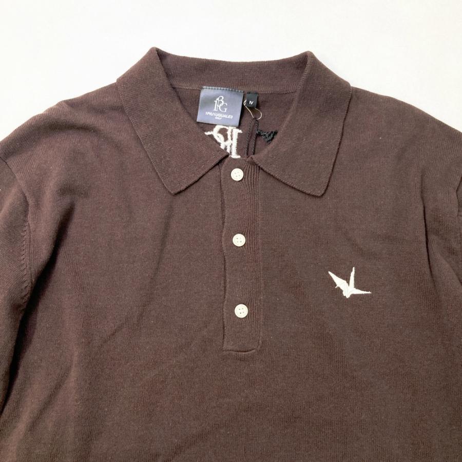1PIU1UGUALE3 GOLF GRK034 長袖ポロシャツ ブラウン系 4 ゴルフウェア