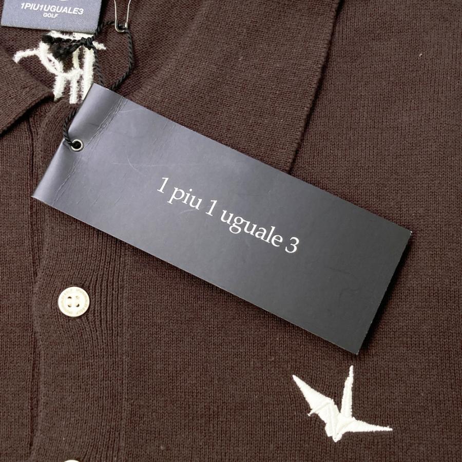 1PIU1UGUALE3 GOLF GRK034 長袖ポロシャツ ブラウン系 4 ゴルフウェア