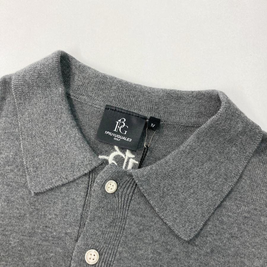 【新品】1PIU1UGUALE3 GOLF GRK034 長袖ポロシャツ  グレー系 4 ゴルフウェア メンズの画像
