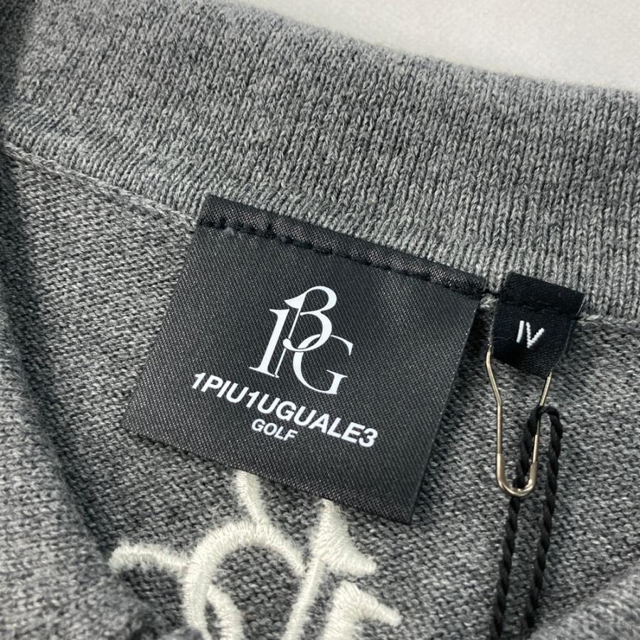 【新品】1PIU1UGUALE3 GOLF GRK034 長袖ポロシャツ  グレー系 4 ゴルフウェア メンズの画像