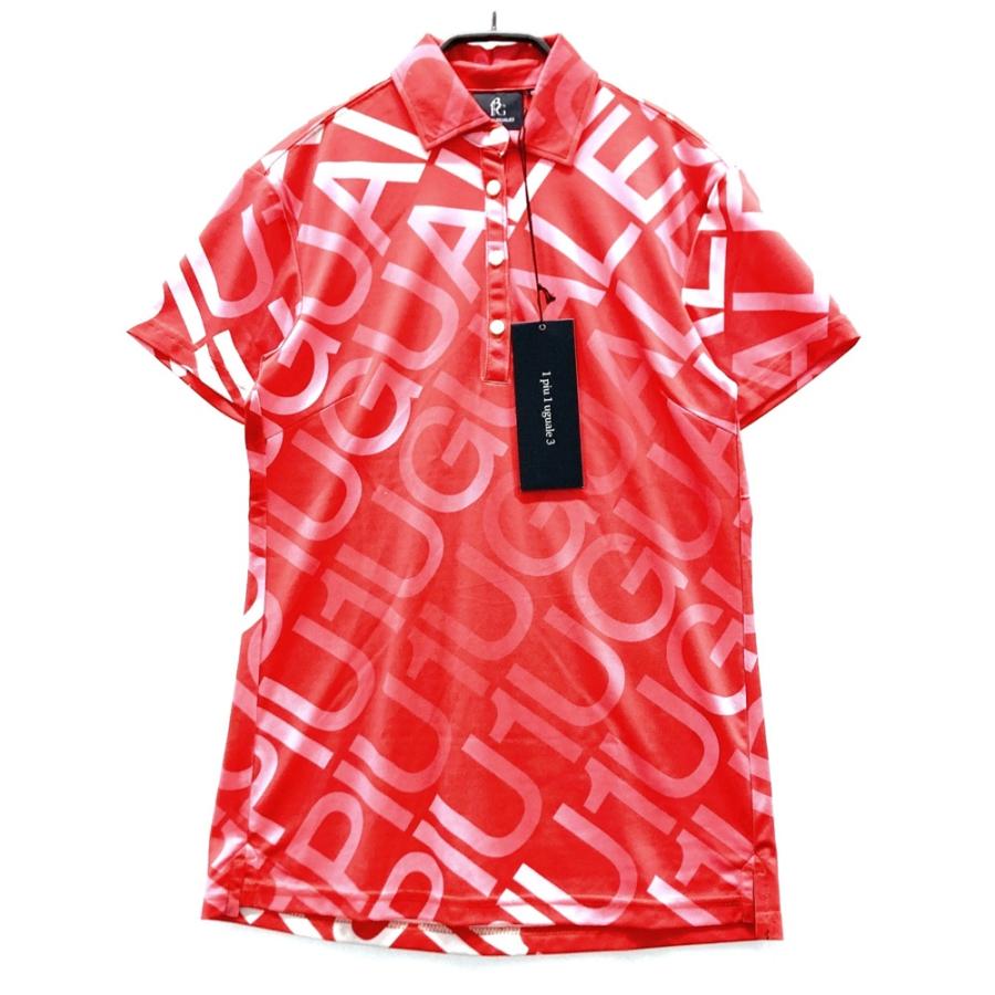 サイズ：2 1PIU1UGUALE3 GOLF GST003 半袖ポロシャツ  レッド系 [240101599288] ゴルフウェア レディース ストスト 1PIU1UGUALE3 GOLF GST003 半袖ポロシャツ レッド系 2 ゴルフウェア