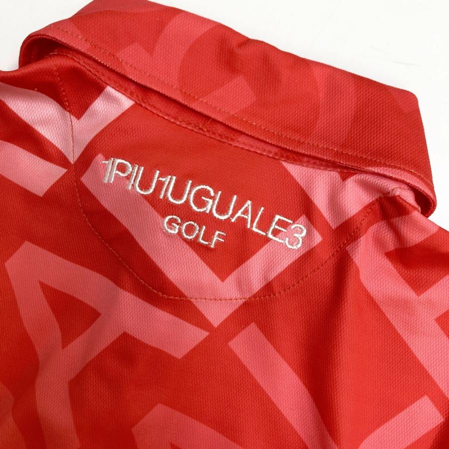 1PIU1UGUALE3 GOLF GST003 半袖ポロシャツ レッド系 2 ゴルフウェア
