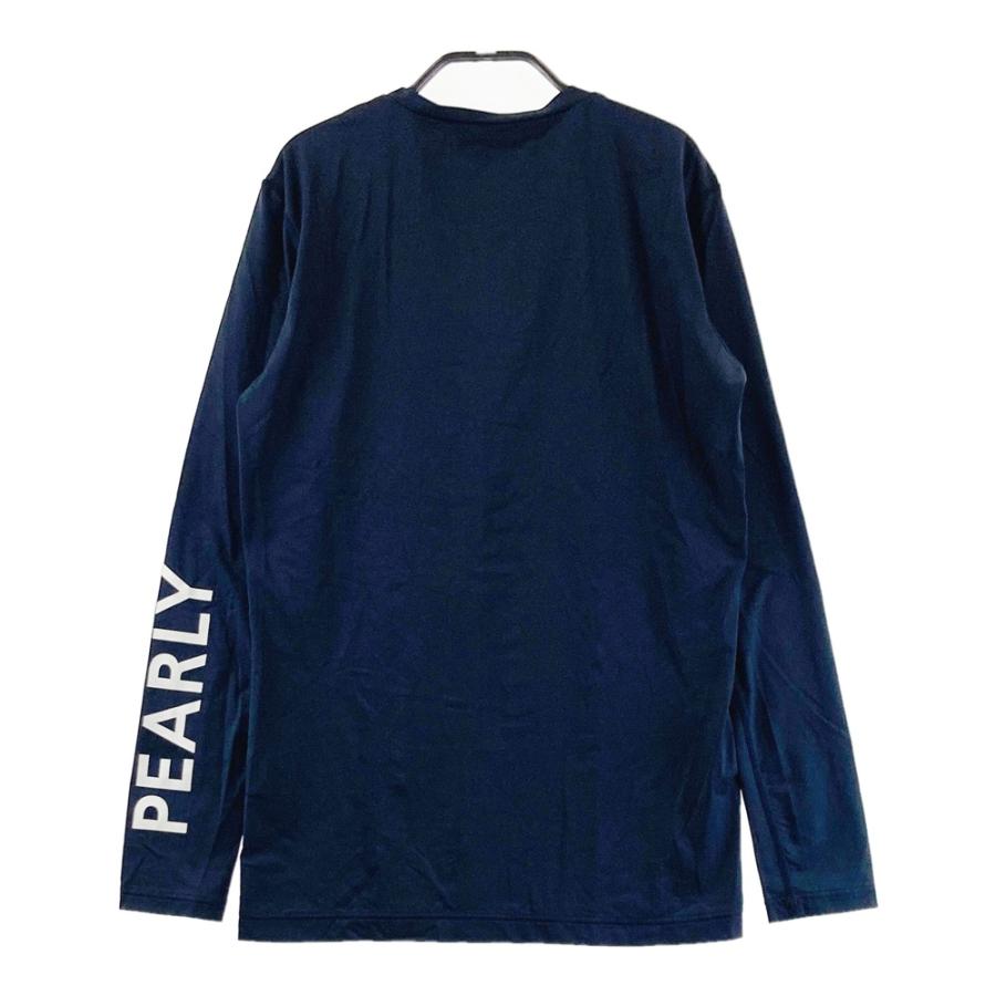 サイズ：5 PEARLY GATES パーリーゲイツ  Vネック 長袖Tシャツ  ブラック系 [240101600701] ゴルフウェア メンズ ストスト PEARLY GATES パーリーゲイツ Vネック 長袖Tシャツ ブラック系 5