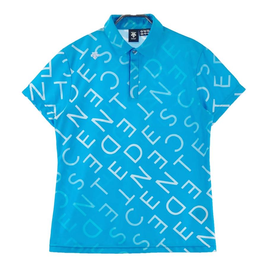【新品未使用】DESCENTE GOLF メンズ M 青 シャツ DESCENTE GOLF デサントゴルフ 半袖ポロシャツ ブルー系 M ゴルフ