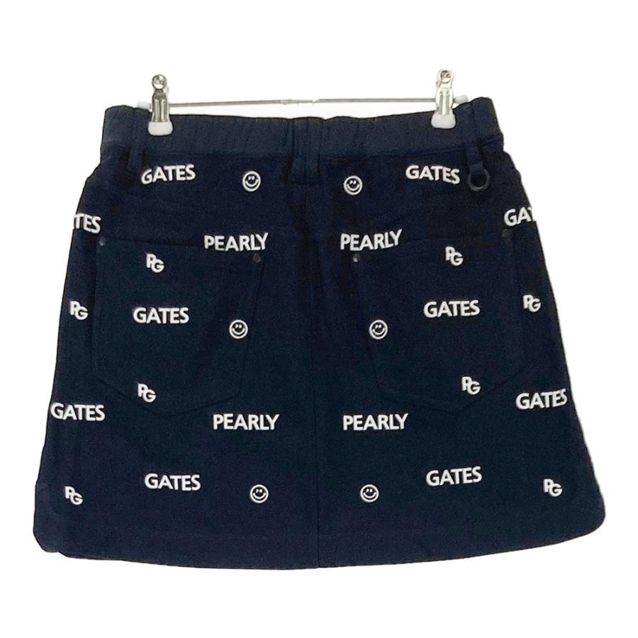PEARLY GATES パーリーゲイツ  ナイロンスカート ロゴ×ニコちゃん総柄 ネイビー系 1 ゴルフウェア レディースの画像