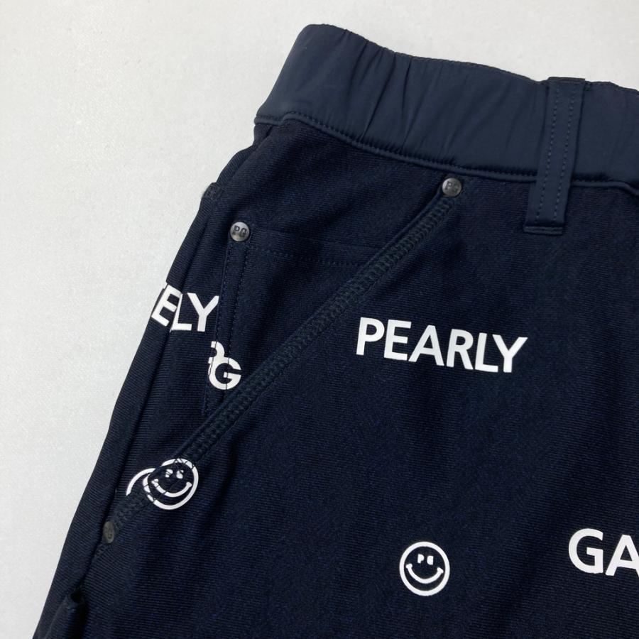 PEARLY GATES パーリーゲイツ  ナイロンスカート ロゴ×ニコちゃん総柄 ネイビー系 1 ゴルフウェア レディースの画像