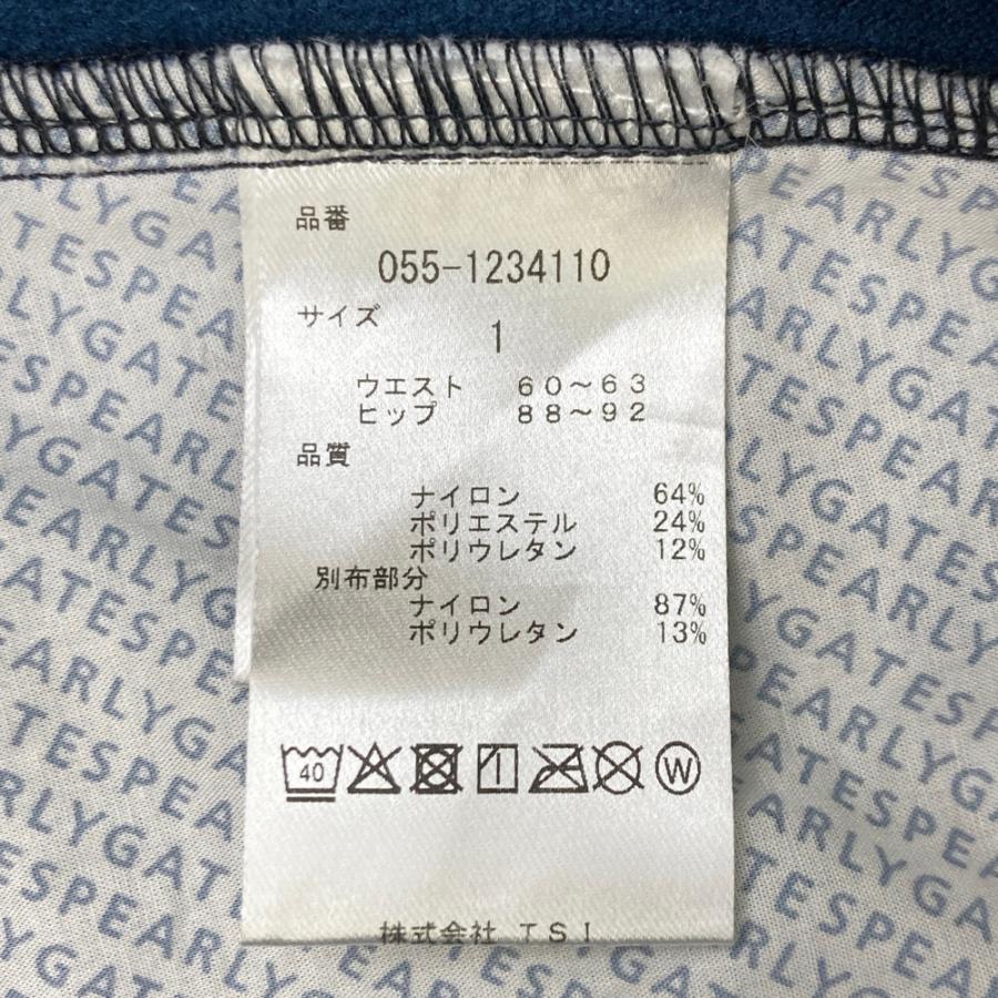 PEARLY GATES パーリーゲイツ  ナイロンスカート ロゴ×ニコちゃん総柄 ネイビー系 1 ゴルフウェア レディースの画像