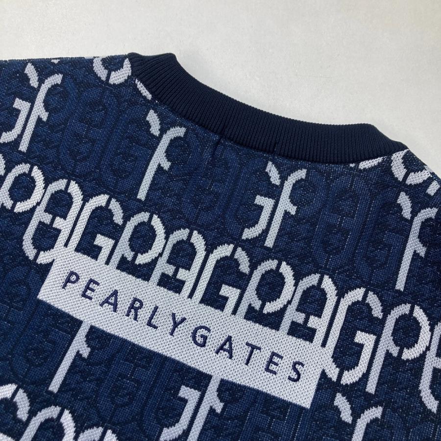 PEARLY GATES パーリーゲイツ 2024年モデル 長袖 ニットセーター 総柄 ネイビー系 6 ゴルフウェア メンズの画像