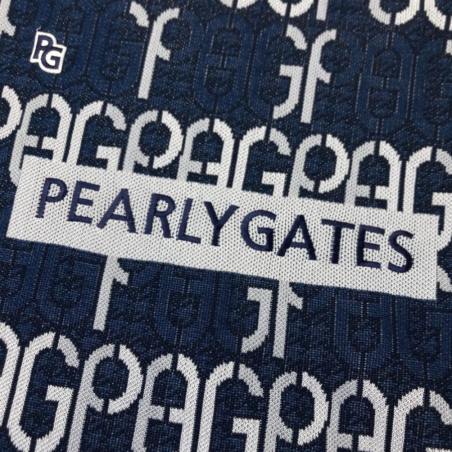 PEARLY GATES パーリーゲイツ 2024年モデル 長袖 ニットセーター 総柄 ネイビー系 6 ゴルフウェア メンズの画像