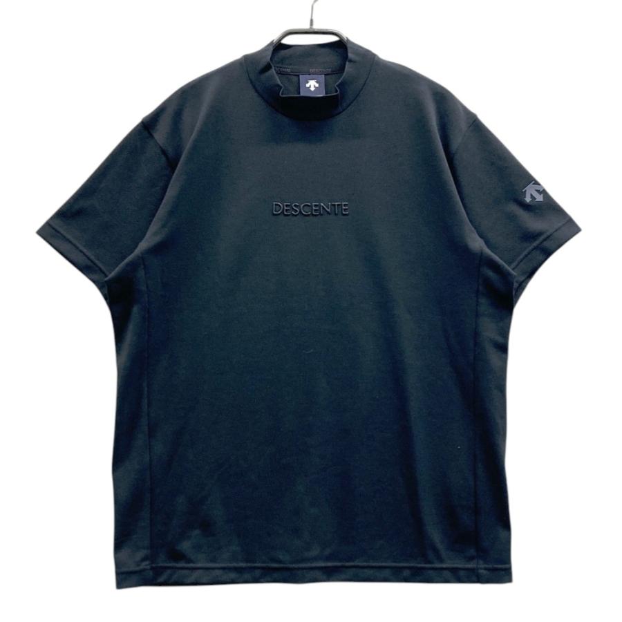 美品!!デサント　DESCENTE GOLF モックネック　シャツ Ｌ デサントゴルフ DESCENTE ゴルフ 防風裏起毛ロゴプリント長袖モック