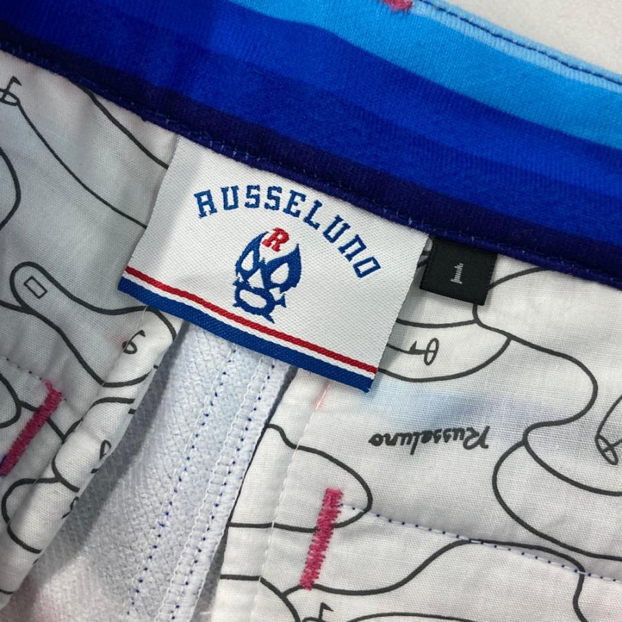 RUSSELUNO ラッセルノ ショートパンツ ボーダー柄 ブルー系 1 ゴルフ