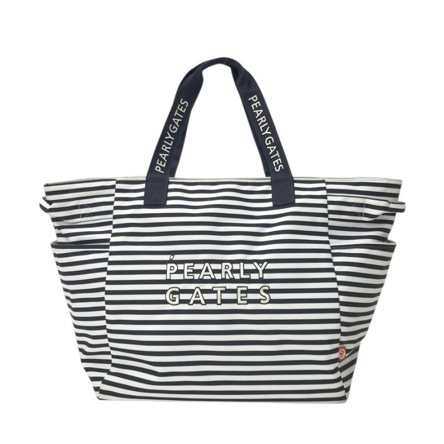 PEARLY GATES パーリーゲイツ ボストンバッグ ボーダー柄 ネイビー系