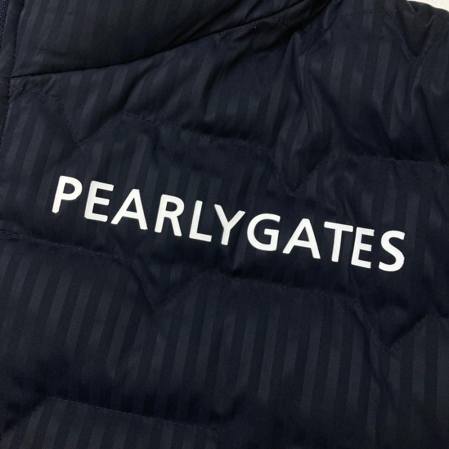 PEARLY GATES パーリーゲイツ ; 2024年モデル フード付 中綿 ジップジャケット ストライプ柄 ネイビー系 4 ゴルフウェア メンズ_2