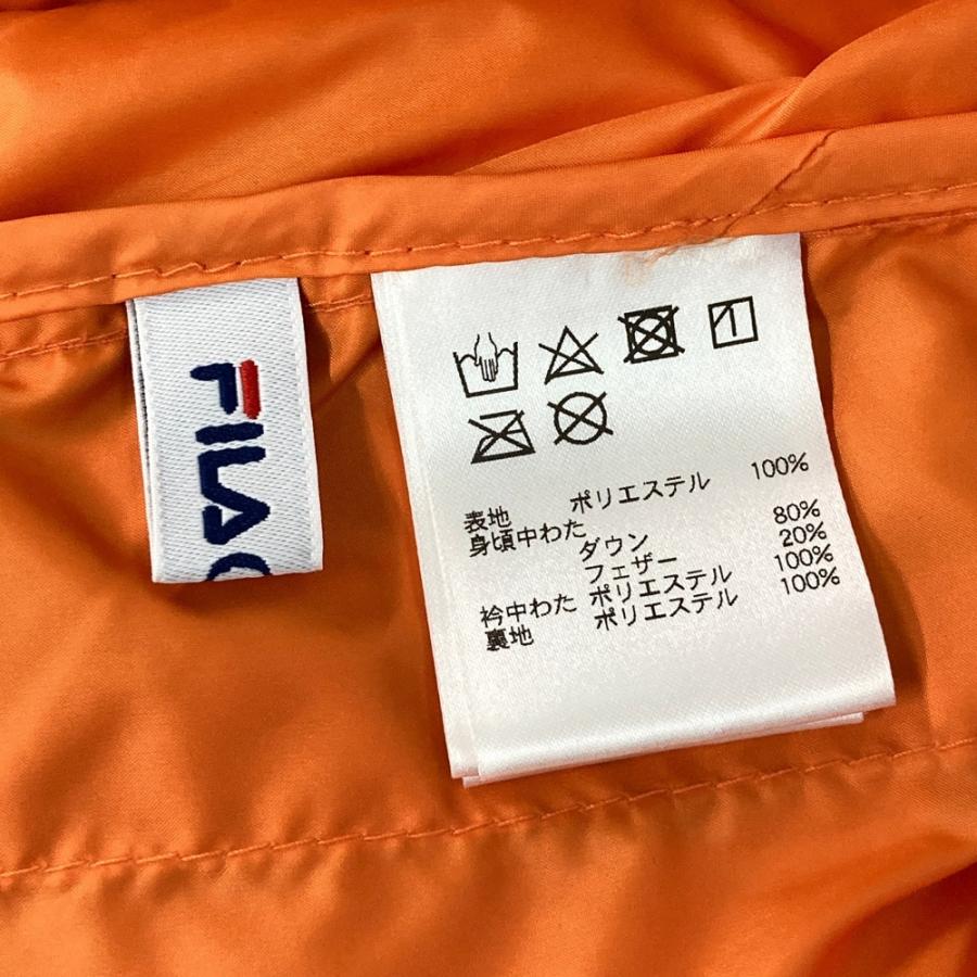 サイズ：M FILA GOLF フィラゴルフ  ダウンジャケット カモフラ柄 オレンジ系 [240101602253] ゴルフウェア メンズ ストスト FILA GOLF フィラゴルフ ダウンジャケット カモフラ柄 オレンジ系 M