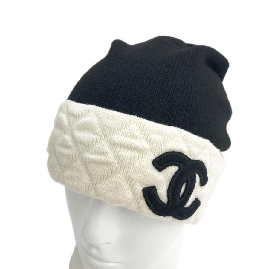 CHANEL シャネル ニット帽 ブラック系 レディース : ブランド古着