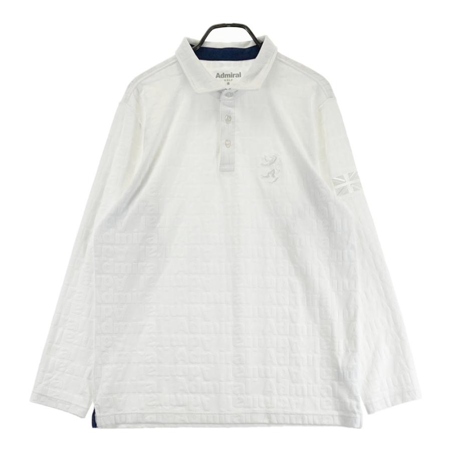 ADMIRAL アドミラル 2024年モデル 長袖ポロシャツ ロゴ総柄 ホワイト系