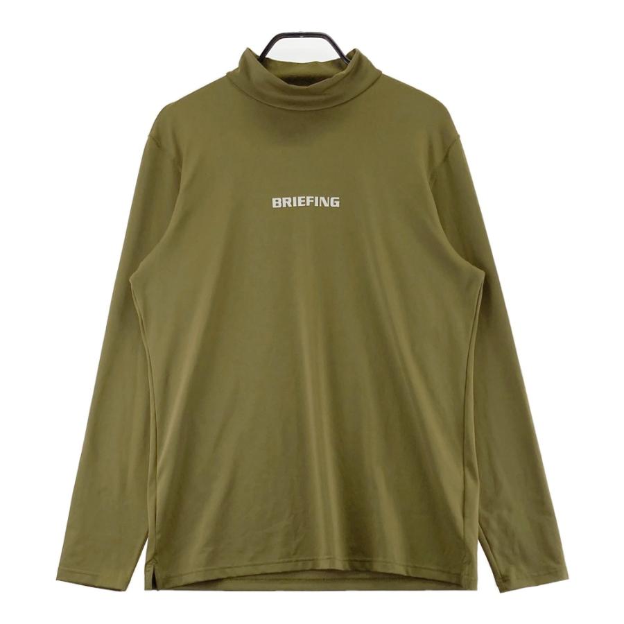 中古　ブリーフィング　モックネック　ゴルフ　ウェア　size L BRIEFING GOLF ブリーフィング 長袖モックネックTシャツ ブラウン系 L
