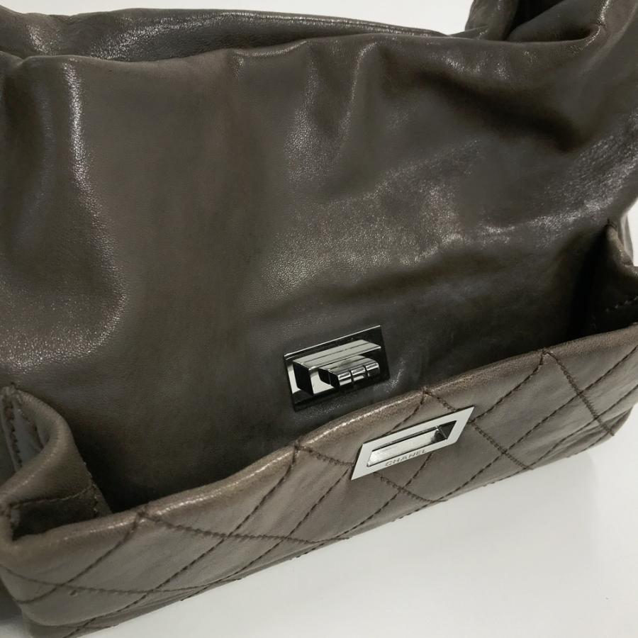 CHANEL シャネル レザー ショルダーバッグ キルティング ブラウン系