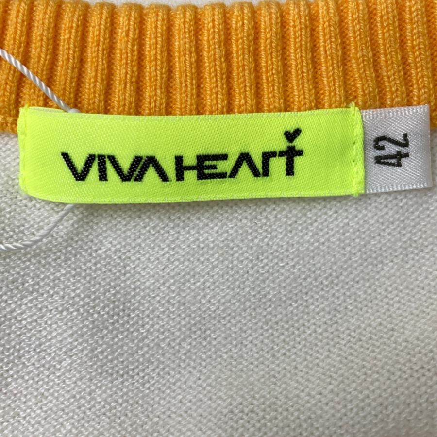 サイズ：42 VIVA HEART ビバハート  長袖ニットセーター  ホワイト系 [240101603418] ゴルフウェア レディース ストスト 新品】VIVA HEART ビバハート 長袖ニットセーター ホワイト系 42