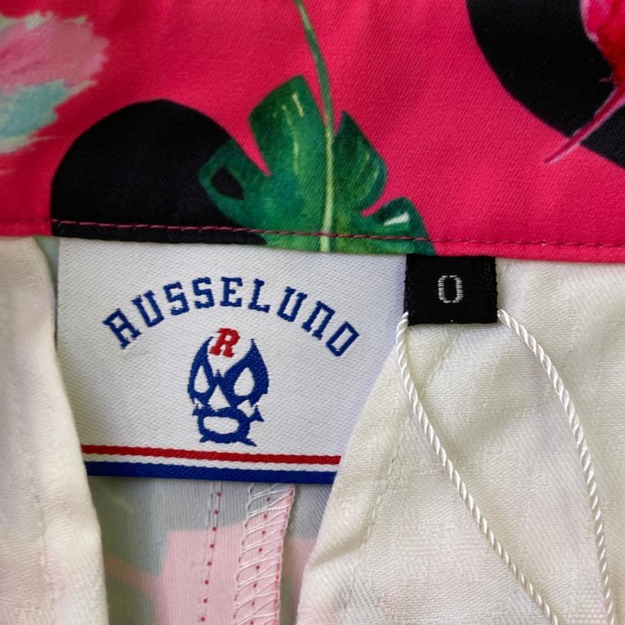 新品】RUSSELUNO ラッセルノ ; ショートパンツ 総柄 ピンク系 0 ゴルフ