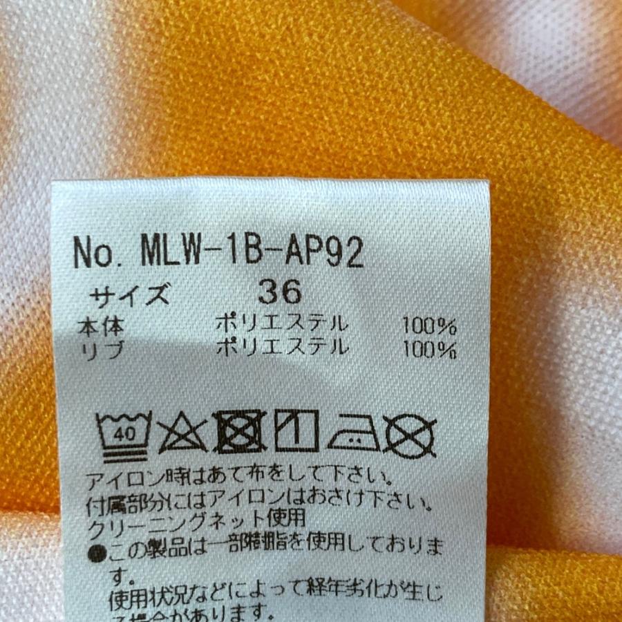 MARK\u0026LONA マークアンドロナ  ノースリーブポロシャツ カモフラ ロゴ 総柄 オレンジ系 36 ゴルフウェア レディースの画像