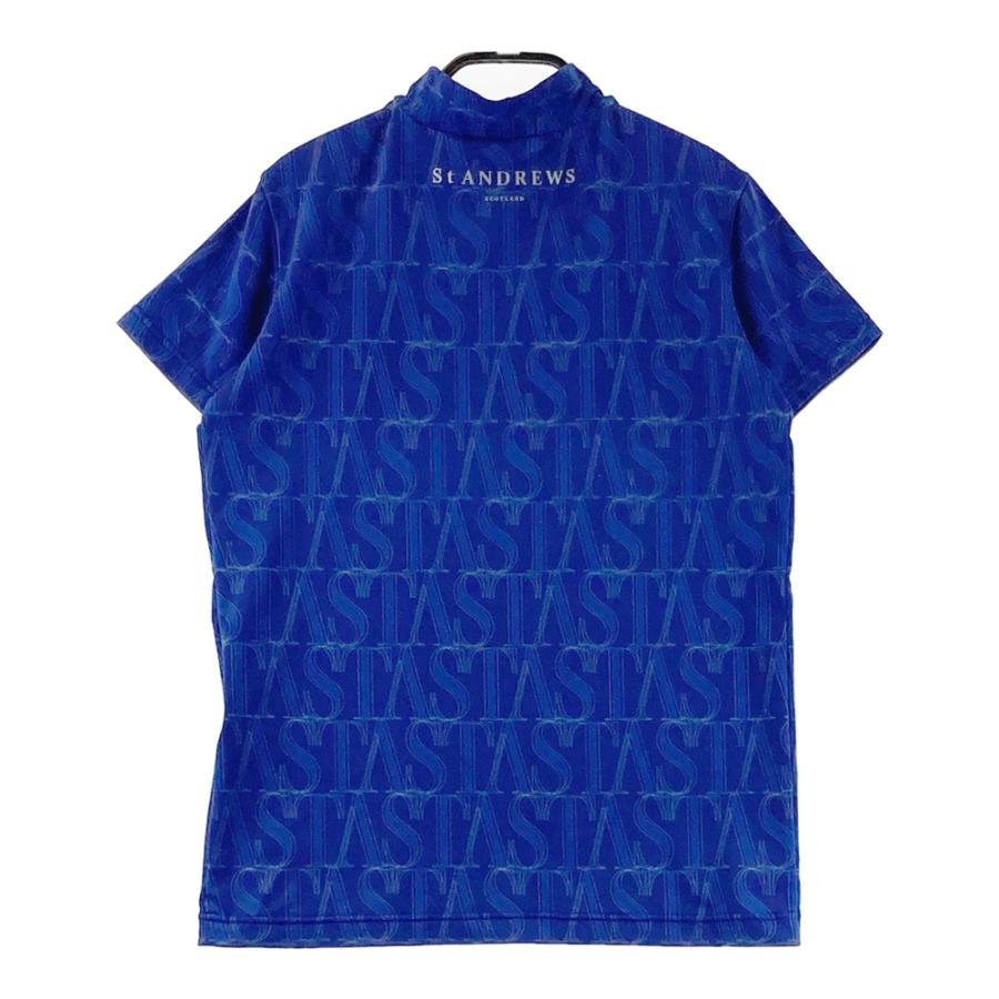 st ANDREWS セントアンドリュース モックネックシャツ ゴルフ St ANDREWS セントアンドリュース モックネック半袖Tシャツ ロゴ柄
