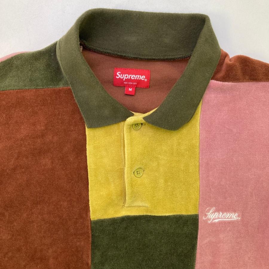 supreme シュプリーム パッチワーク ポロシャツ SUPREME シュプリーム 20AW Patchwork Velour 長袖ポロシャツ パッチ