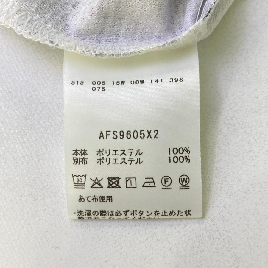 【新品】AND PER SE アンパスィ 2025年モデル ロゴワッペン付き 半袖ポロシャツ 総柄 ホワイト系 M ゴルフウェア レディースの画像