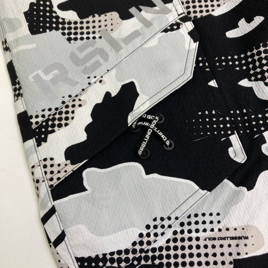 新品】RUSSELUNO ラッセルノ ストレッチパンツ カモフラ柄 ブラック系