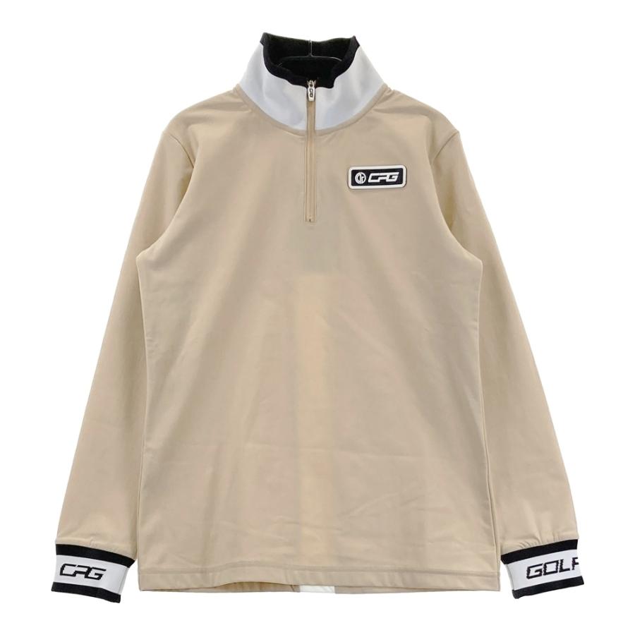 サイズ：2 CPG GOLF シーピージーゴルフ  裏起毛 ハーフジップ 長袖Tシャツ  ベージュ系 [240101606378] ゴルフウェア レディース ストスト CPG GOLF 【新品】CPG GOLF シーピージーゴルフ 裏起毛 ハーフジップ