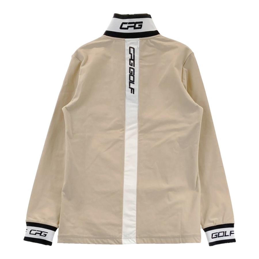 サイズ：2 CPG GOLF シーピージーゴルフ  裏起毛 ハーフジップ 長袖Tシャツ  ベージュ系 [240101606378] ゴルフウェア レディース ストスト CPG GOLF 【新品】CPG GOLF シーピージーゴルフ 裏起毛 ハーフジップ