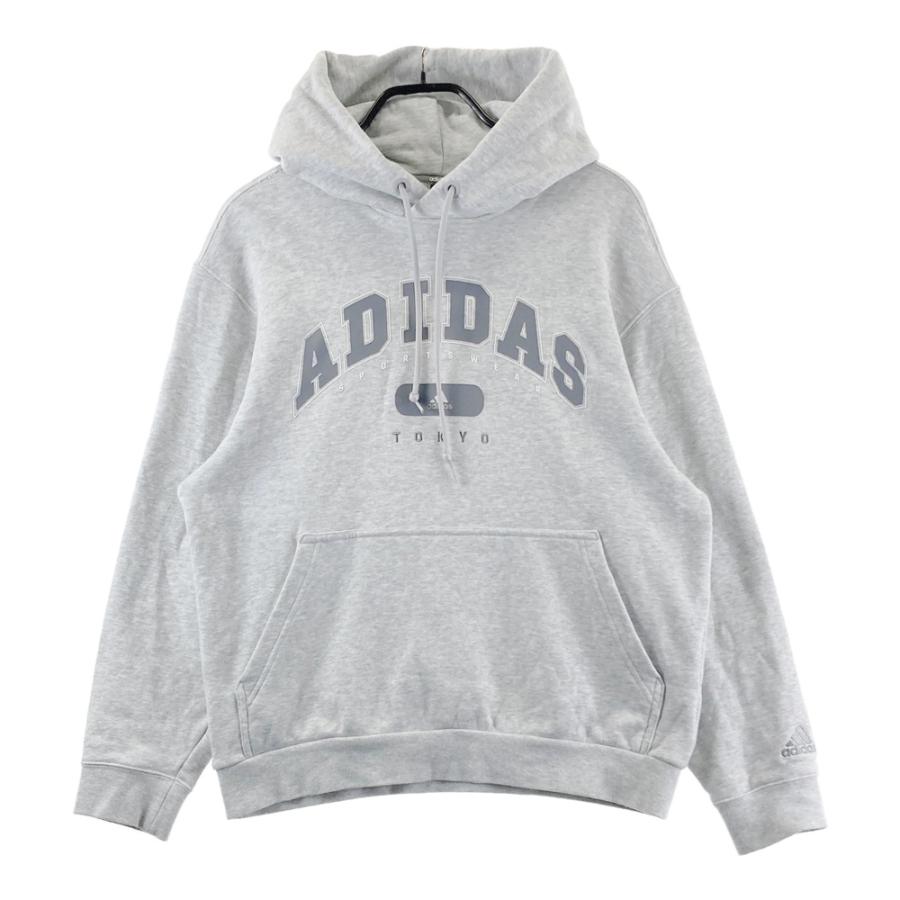 アディダスゴルフ アイアンデザインパーカー グレー L ADIDAS GOLF