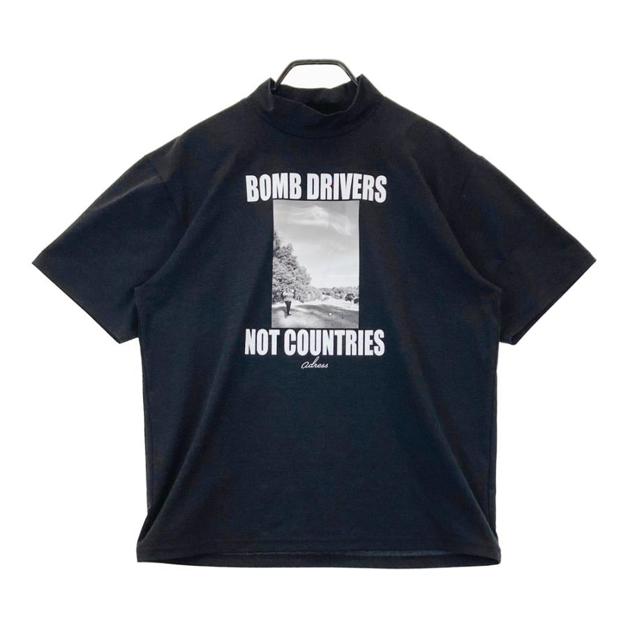 ラフロッグ　モックネック　美品　RUFFLOG 正規品　Tシャツ RUFFLOG ラフロッグ 半袖モックネックTシャツ ブラック系 L ゴルフ
