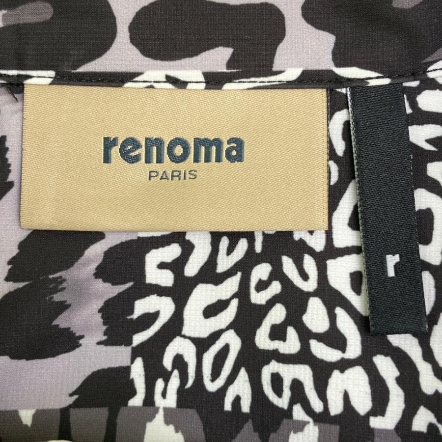 renomaゴルフ　アニマルオープンカラーシャツ RENOMA GOLF レノマゴルフ 半袖シャツ 総柄 ブラック系 M ゴルフウェア