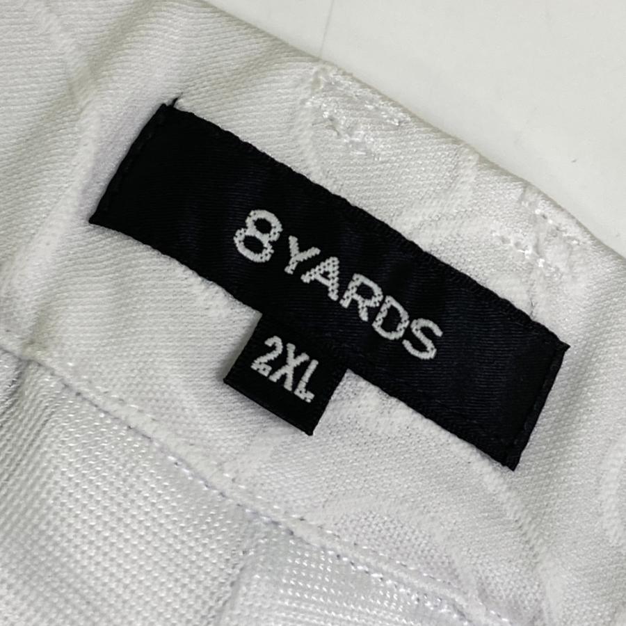 8YARDS ハチヤーズ 裏メッシュ ハーフパンツ 総柄 ホワイト系 2XL