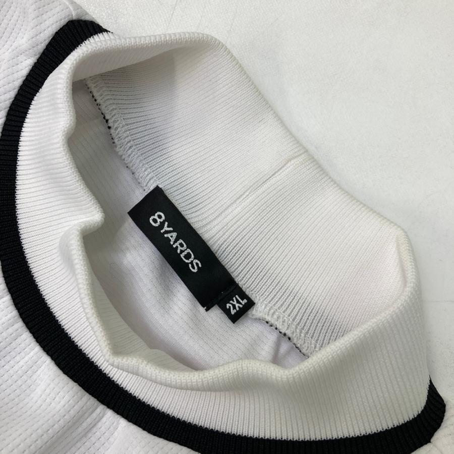8YARDS ハチヤーズ ハイネック 半袖Tシャツ ホワイト系 2XL ゴルフ