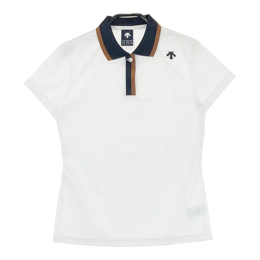 DESCENTE デサントゴルフ ポロシャツ ホワイト/グレー の バイカラー DESCENTE GOLF デサントゴルフ 2025年モデル 半袖ポロシャツ ホワイト
