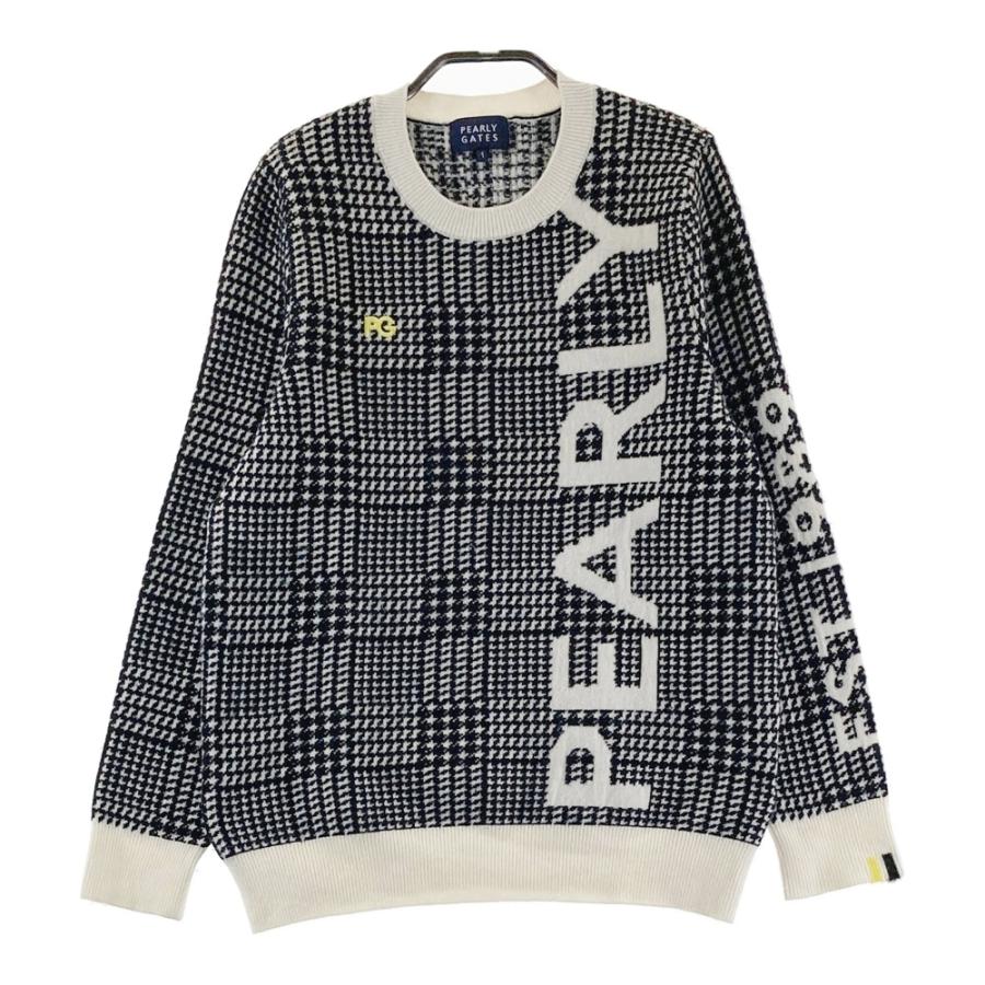 PEARLY GATES パーリーゲイツ カシミヤ 長袖ニットセーター 千鳥柄