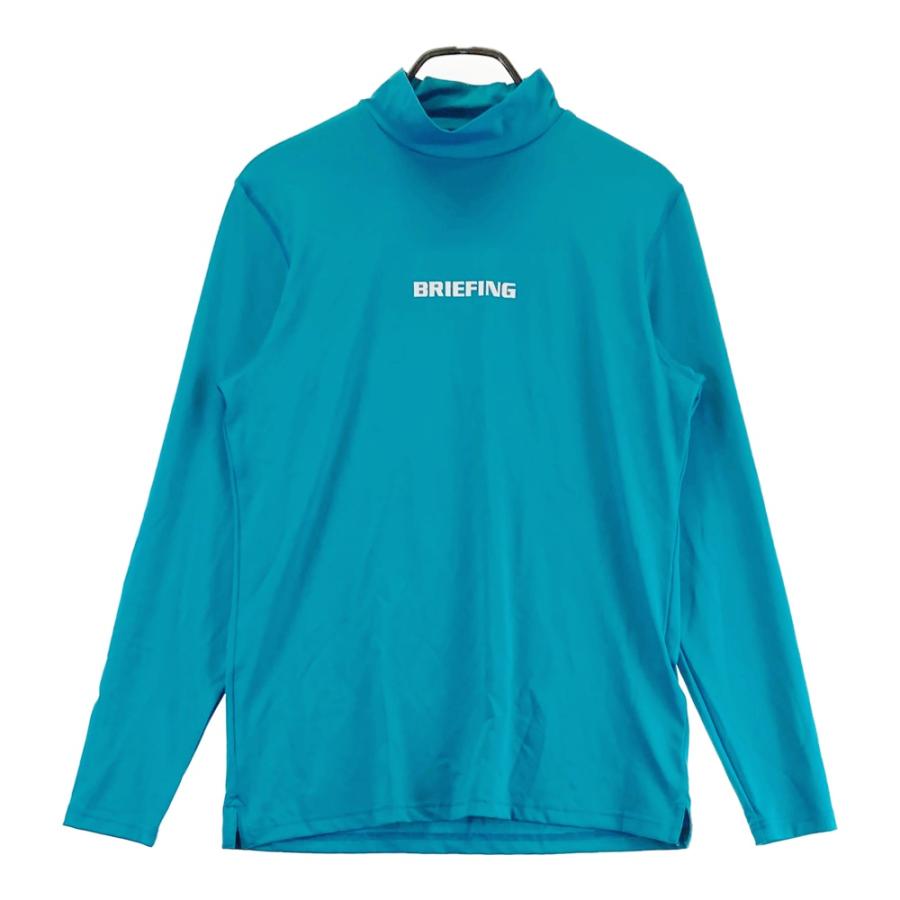 【美品】ブリーフィング　ブルー　モックTシャツ　M BRIEFING GOLF ブリーフィング 長袖モックネックTシャツ ブルー系 M