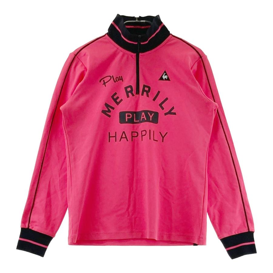 LE COQ GOLF ルコックゴルフ ハーフジップ長袖Tシャツ ピンク系 L 