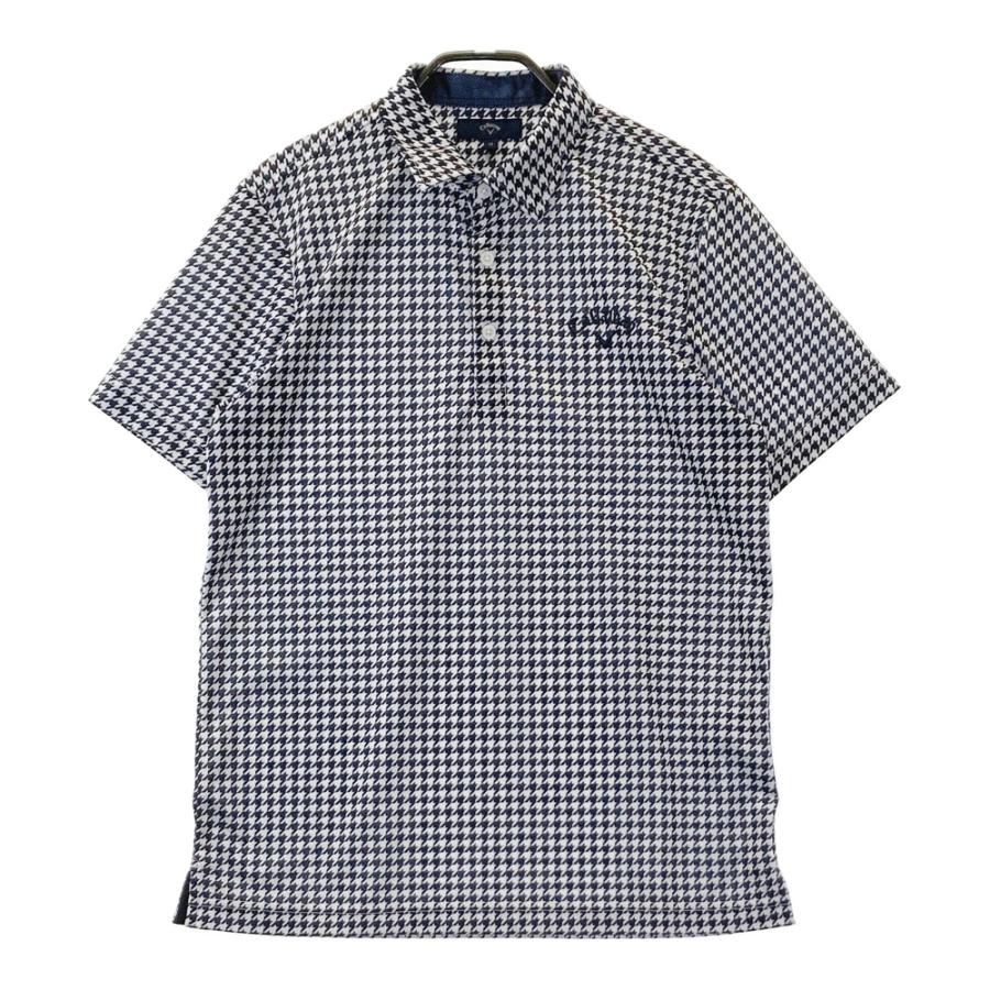 CALLAWAY キャロウェイ 2025年モデル 半袖ポロシャツ 千鳥柄 ネイビー