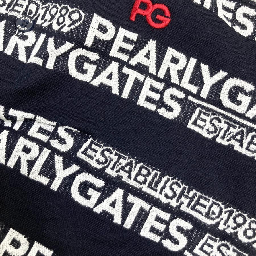PEARLY GATES パーリーゲイツ 半袖ポロシャツ ロゴ柄 ネイビー系 4