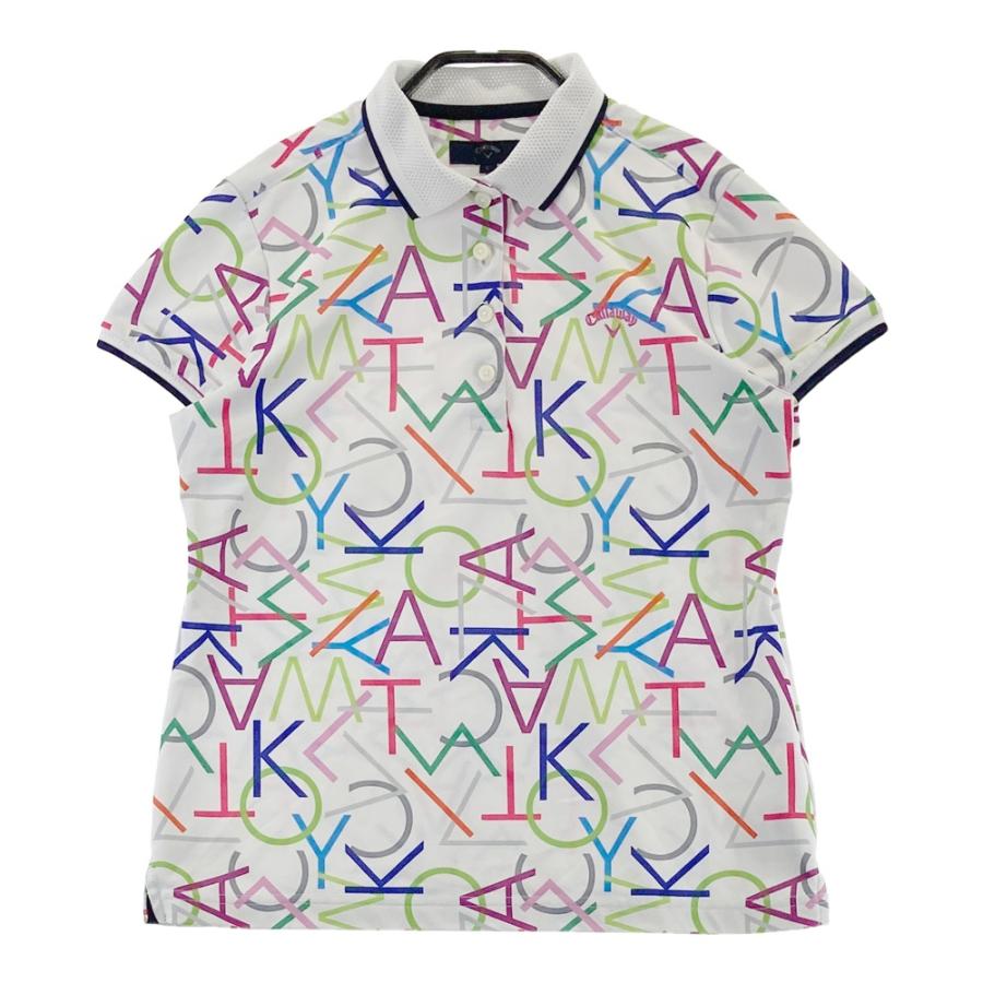 CALLAWAY キャロウェイ 半袖ポロシャツ 総柄 ホワイト系 L ゴルフ