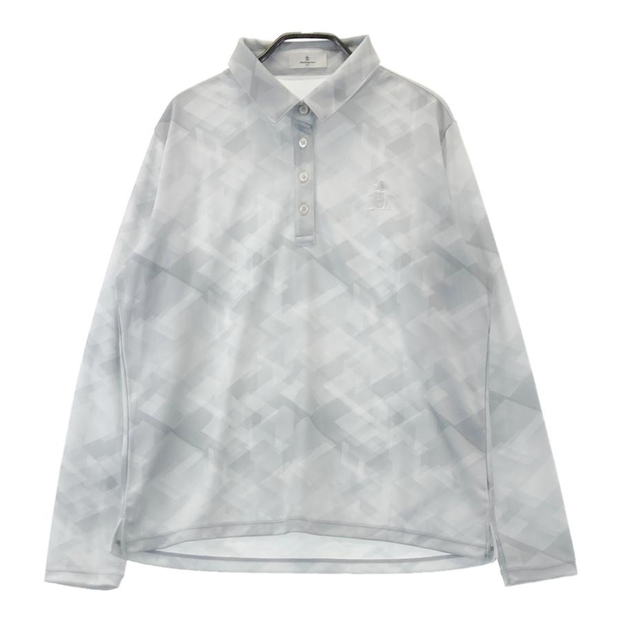 MUNSING WEAR マンシングウェア 長袖ポロシャツ 総柄 グレー系 3L
