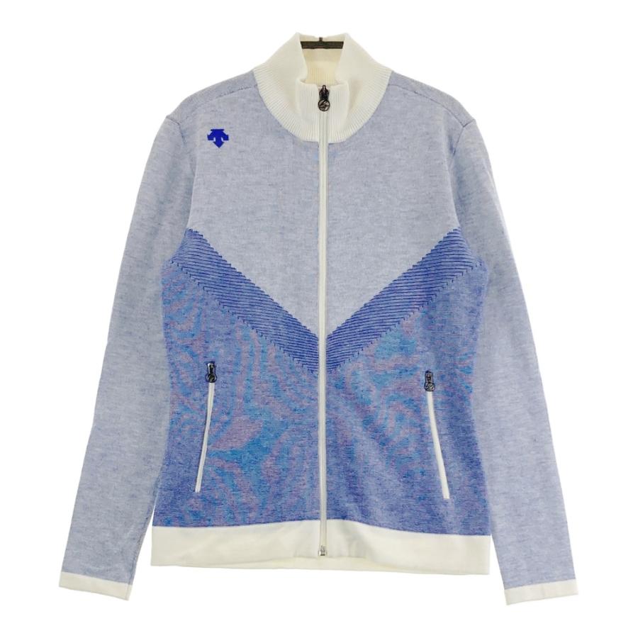 DESCENTE GOLF デサントゴルフ ニット ジップジャケット ブルー系 S